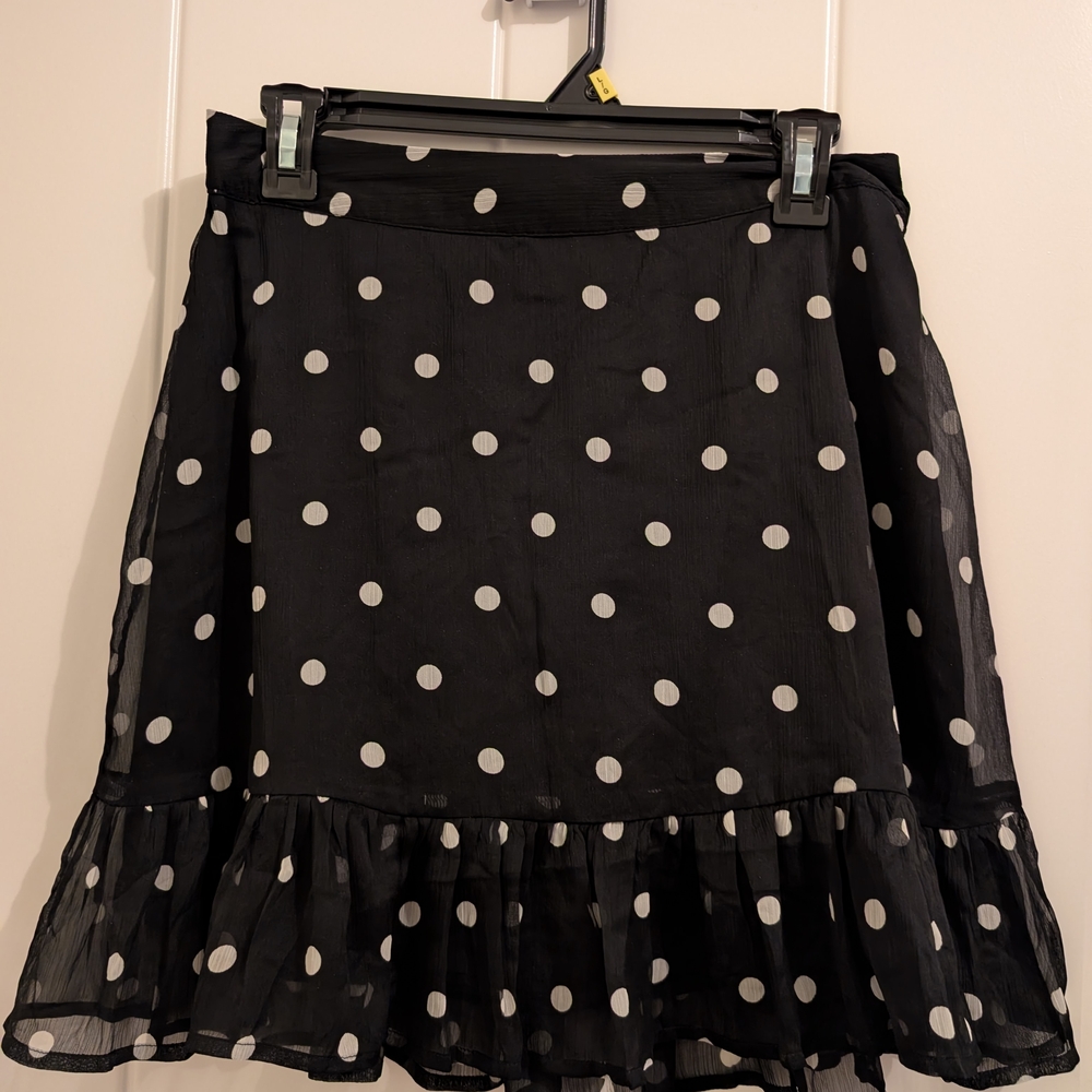 Vero Moda Black and White Ruffled Skater Mini Skirt